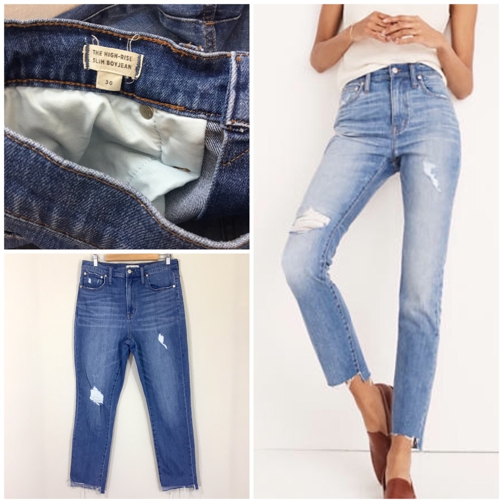 Madewell The High-Rise Slim Boyfriend. 30. J7940.